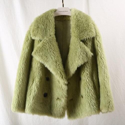 Winter new style sheep shearing composite fur one fur coat short womens windbreaker Winter Fur Jacket manteau femme