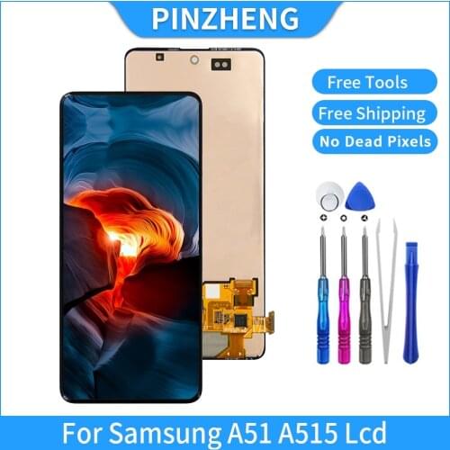 PINZHENG Original LCD For Samsung Galaxy A51 A515F SM-A515F/DS A515F/DS OLED LCD Display Screen Digitizer Assembly Replacement