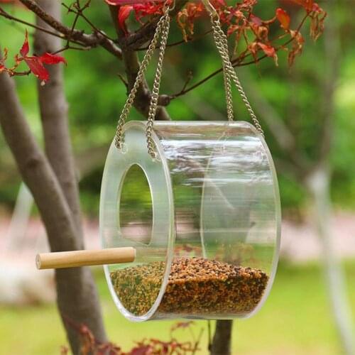 Hanging Bird Feeder Food Dispenser Box Container Garden Outdoor Feeding Tool