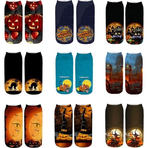 Casual Socks 3D Halloween Printing Low Cut Socks Prefect For Daily Wear Unique Design Comfortable Funny Trendy Cute Socks