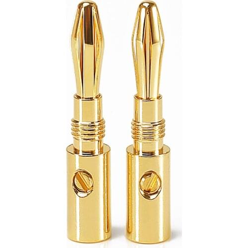 For 4mm RC battery gold-plated power amplifier speaker horn cable audio speaker plug bullet banana plug banana connector