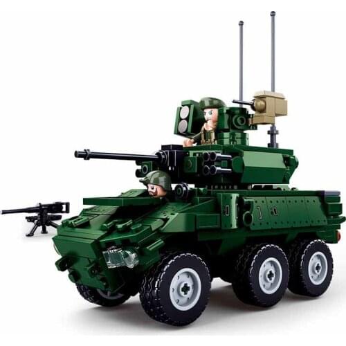 SLUBAN World War II 2 Military Germany Abrams Panzer Battle Tank Chariot Building Blocks Army Classic Accessories Model Kid Toys