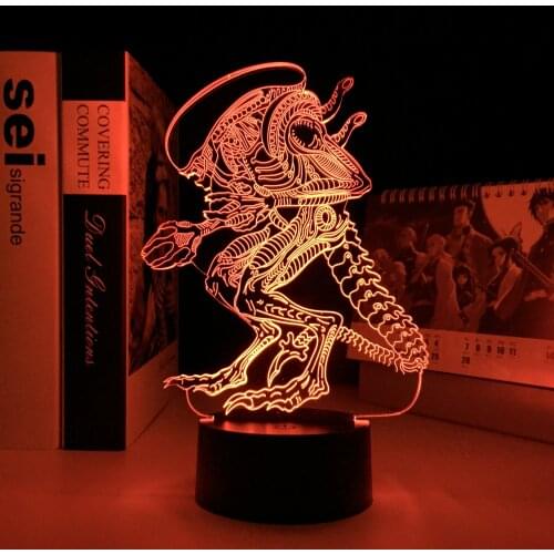 Alien vs Predator Prometheus Action Movie 3D LED Lamp 7 Colors Changing Night Light Cool Boy Toy Bedroom Decoration