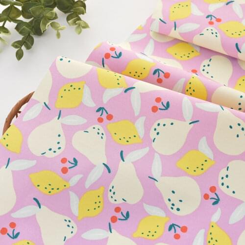 50*150cm Cotton Cartoon Fruit Pear Lemon Fabric Thick Cloth Clothes Jacket Childrens Clothing Tablecloth Handmade DIY Fabric