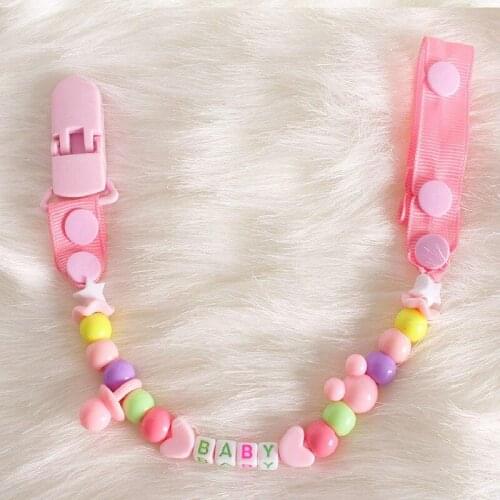 Newborns Baby Pacifier Clips Anti-lost Chain Toys Baby Dummy Pacifiers Clips for Teether Nipples Pacifiers Leashes Cases