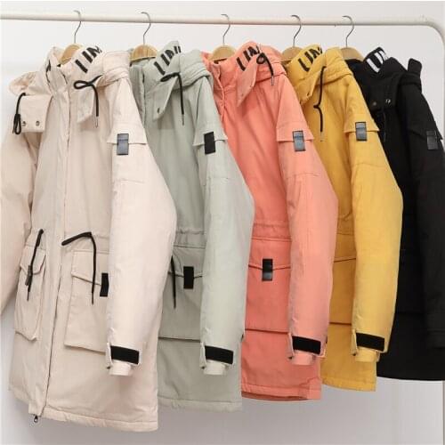 2021 New Padded Jacket Women Parker Overcoat Medium Long Winter Jacket Female Fashion Loose Casual Tooling Down Padded Outerwear