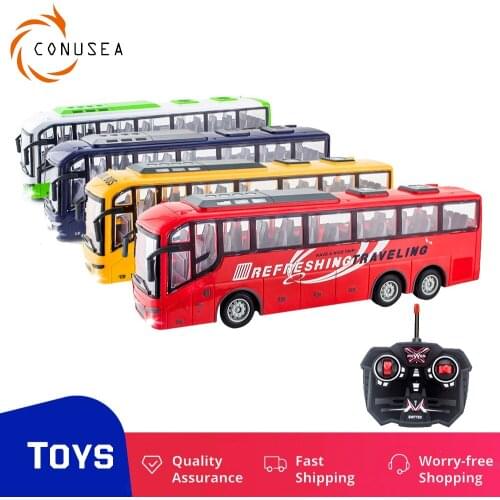 1:30 17Mhz Rc Car Electric Big Remote Control Truck with Light Simulation School City Travel Bus Model Toys for Boys Children