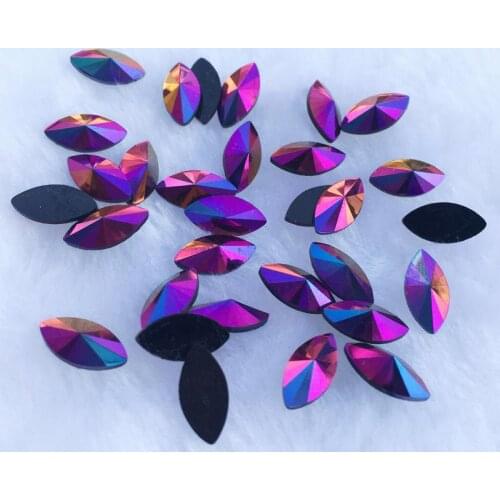 100pcs 5*10mm AB Color Stick On Rhinestones buttons Shiny Drop pinnacle Resin Rhinestone Crystals Stones For DIY Wedding