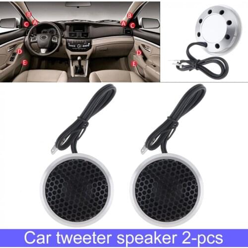 2pcs 25mm 150W Aluminium Shell Silk Stretch Film Car Tweeter Speakers Auto Horn Audio Music Stereo Speaker for Car Audio System