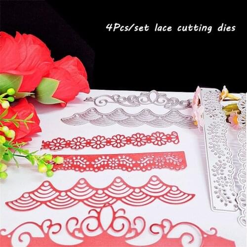 4Pcs lace deco Metal christmas dies 2020 Scrapbooking Card Album Embossing Crafts Stencil stamps and dies Cutting Dies 2020