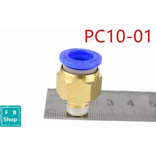 5pcs pc10-01 1/8"BSPT male thread to 10mm hole Tube Dia Pneumatic Straight Quick Coupling Brass Fittings