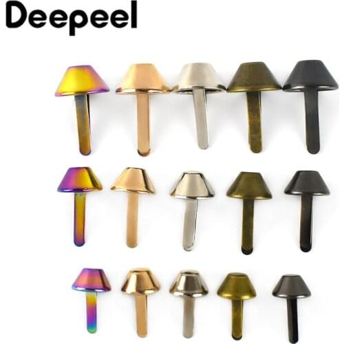 50pcs Colored Two-Legged Bucket Cap Rivets Fasteners Bags Shoes Studs Metal Rivet Bottom Nail DIY Leather Crafts Accessories