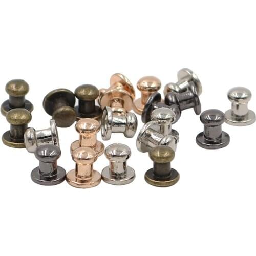 6*8mm 100Pcs Round Head Cone Screwback Metal Studs Leathercraft Rivet Bullet Spike Punk spots