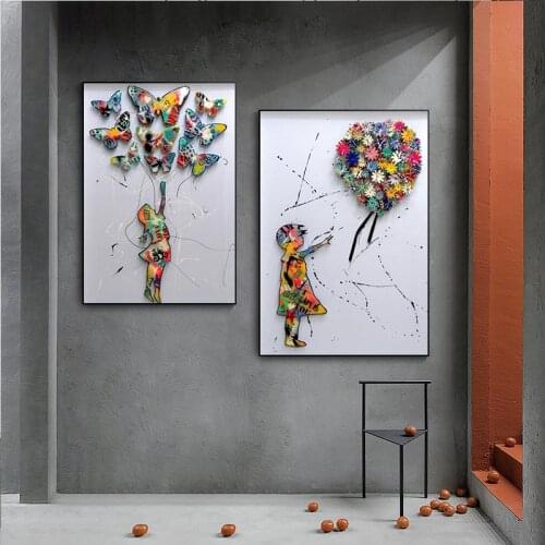 Modern Graffiti art Kids abstract poster Canvas painting Childrens room decoration Home decoration painting Mural picture