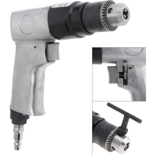 AD-102 1/4" 1700rpm High-speed Positive Reversal Pistol-type Pneumatic Gun Drill with Chuck Wrench and Bayonet Quick Connector