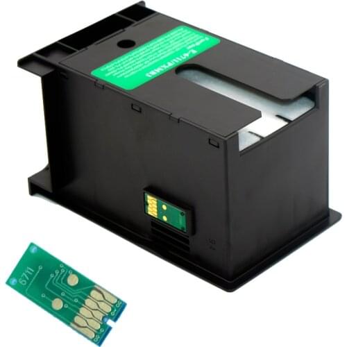 6711 T6711 Maintenance Box + Chip For Epson WF-3620 3640 WF-7110 WF-7610 WF-7620 WF-7710 WF-7715 WF-7720 3450 3530 3010 L1455