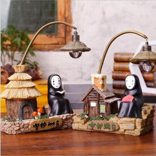 Spirited away maskless man little night lamp miyazaki hayao animation surrounding creative home resin crafts decoration
