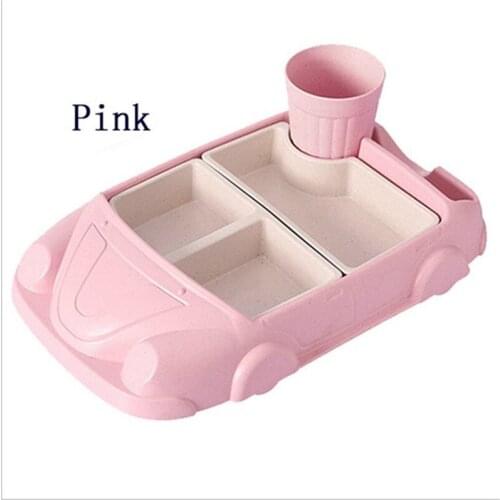 Childrens Tableware Multifunctional Babies Cartoon Car Bowl Set Anti-fall and Degradation Kids Gift Tableware