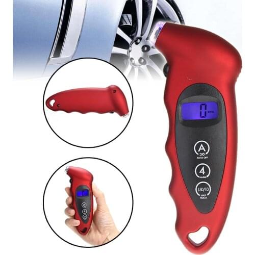 Electronic Digital Tire Pressure Meter Used For Cars Trucks Bicycles Motocycles Pressure Measuring Red Gauges