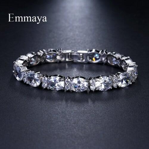 Emmaya Brand Luxury Simple AAA Cubic White Zircon Multicolor Geometric Bracelets For Woman Popular Wedding Party Birthday Gift