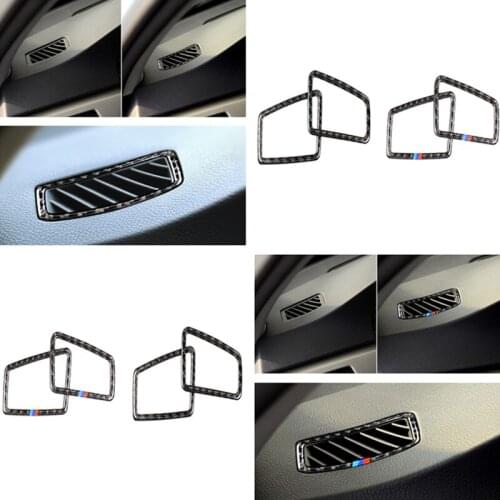 Car Interior Air Panel Emblem Decal Carbon Fiber Instrument Air Outlet Frame Stickers Styling For BMW 3 Series E90 E95 05-12