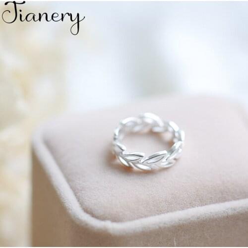 JIANERY Vintage Handmade Silver Color Leaf Rings For Women Men Adjustable Size Rings Personality
