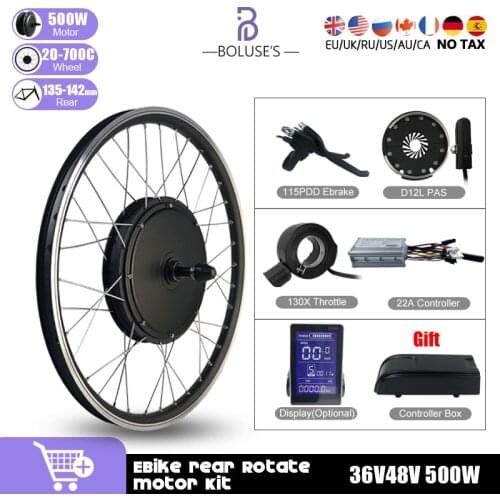 Ebike 20-29Inch 700C Rear Rotate hub motor wheel 36V 48V 500W Brushless Hub Motor for Electric Bicycle Bike Conversion Kit