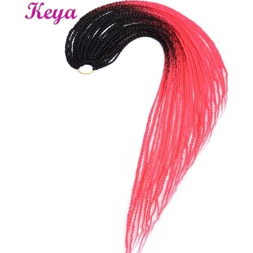 Crochet Box Braids 100g/pc Synthetic Crochet Hair Extensions 24 Inch Heat Resistant Fiber Ombre Pink Hair Blue Box Braids