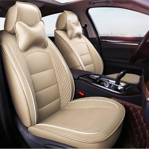 Custom Leather car seat cover only 2 pc front seat for Volkswagen UP Beetle Caddy Phaeton EOS R36 tharu auto accessories cover