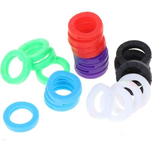 24/32pcs Round Soft Silicone Hollow Multi Color Rubber Soft Keys Locks Cap Key Covers Keyring Elastic Case