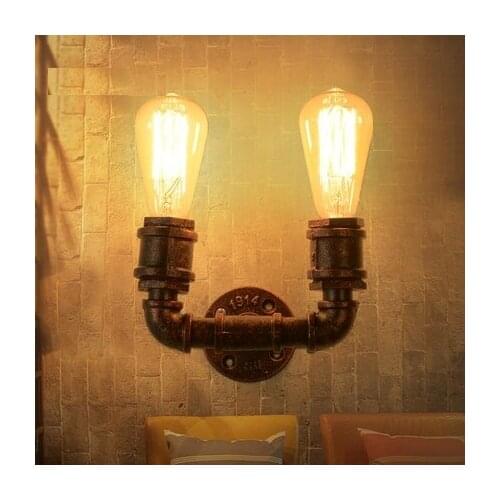 Loft Style Iron Vintage Wall Light Fixtures Industrial Wind Edison Wall Sconce Stair Water Pipe Wall Lamp Indoor Lighting