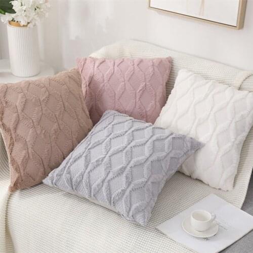 Soft Cotton Pillowcase Diamond Throw Pillow Cushion Cover Case For Home Sofa Living Room Decor 45*45cm