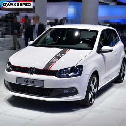 Car Hood Bonnet Decals Performance Limited Edition Sport Stripes For Volkswagen-POLO WRC-GTI-TSI Auto Engine Cover Decor Sticker