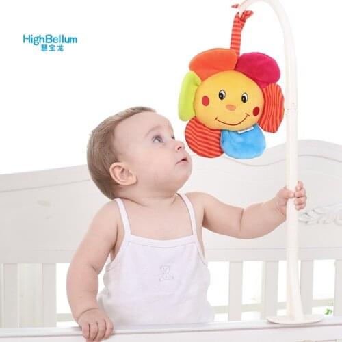Sun Flower New Born Baby Stroller Toys Bed Hanging Toys Educational Baby Rattle Toys With Vocal Music Box