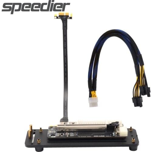 New PCI Express Gen3 x1 External Graphics Card Stand Bracket& Base With PCI-E3.0 1x Riser Cable eGPU Video Card Docking Adapter
