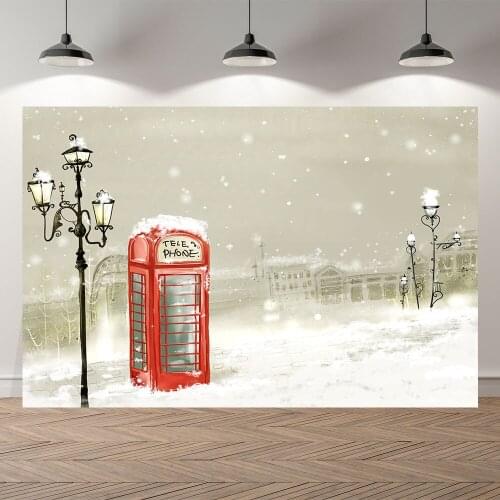 Seekpro Photography Background Merry Christmas Happy New Year Party Cartoon Snow Forest Backdrop Photo Photocall