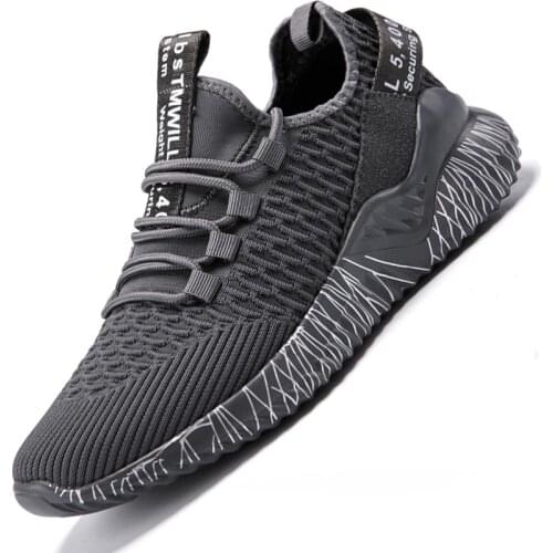 Big Size Air Mesh Summer Mens Running Shoes Sport Sneakers Mens Sports Shoes Male Gray Jogging Fitness Runners Sapatos D-465