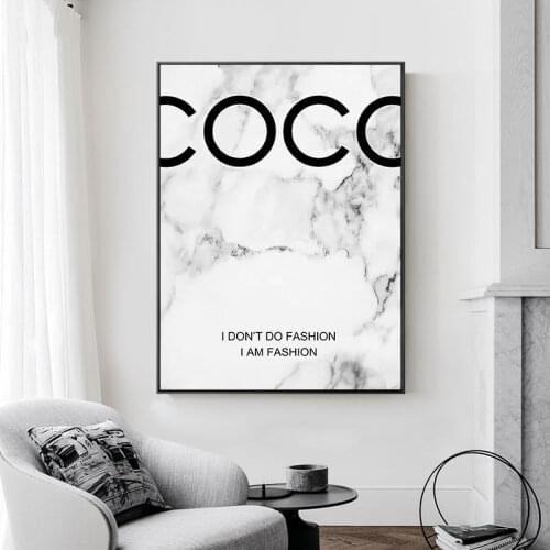 Modern Fashion Marble Canvas Paintings Wall Art Posters and Prints Black White Fashion Pictures for Living Room Home Decoration