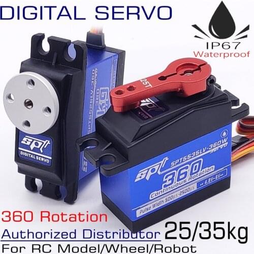 SPT5525LV-360 25kg SPT5535LV-360 35kg full metal gears standard digital servo 360 continuous rotation rotary RC Crawler capstan