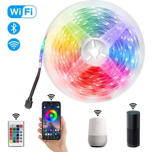 Luces Led LED Strip 12V Lighting RGB Neon 5050 Waterproof Flexible Ribbon DC Wifi Tape Diode Bedroom Decoration Bluetooth Lights