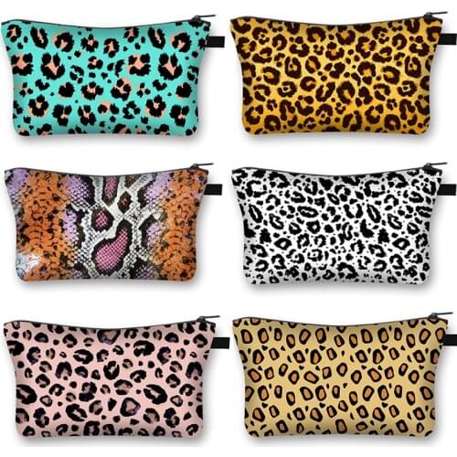 Leopard Print 3D Printing Women Cosmetic Bag Fashion Purchase Large Capacity Storage Bags Clutch Bag Girl Cosmetic Case Gift
