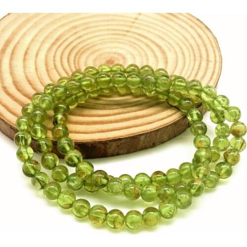 A Quality Women Bracelet 54CM Natural Peridot Olivine Crystal Bead Girl Bracelets 100% Really Stone Not Glass No Dyed Color