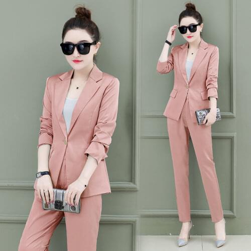 Womens suit 2019 spring and autumn new small fragrance autumn Korean fashion temperament two-piece womens clothing