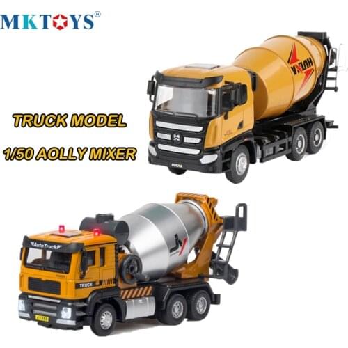 1:50 Alloy Pull Back Truck Model Engineering Excavator Mixter Truck Model Loader Toys Dump Truck Car Toys Gift for Children