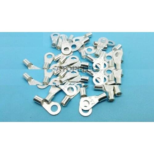 1pc 2.5-4 Ring Crimp Silver Plated Brass Terminal Connector for 14AWG 15AWG Wire Aperture 4mm Hole