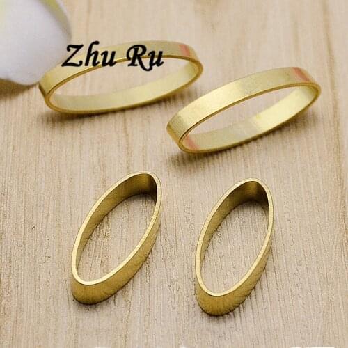 20pcs/lot zhu ru copper 25*10mm Vintage Oval tube ring Pendants Eggs pebbles mangoes shape Charm For Jewelry Making Pendants