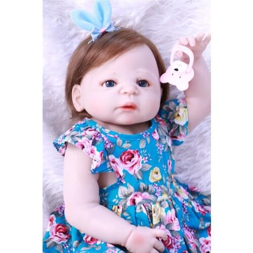 23" Full body silicone vinyl reborn Toy Lifelike modeling Real touch sleeping princess dolls baby Child play house briquedos