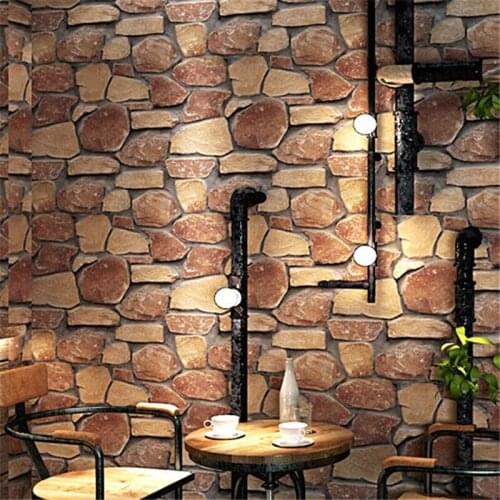 Wellyu 3D three-dimensional brick wallpaper culture brick imitation stone living room wall brick antique brick wallpaper