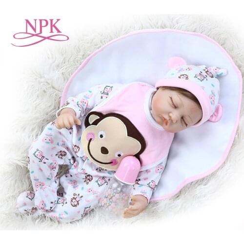 55CM lifelike pinky reborn baby sleeping bebe doll reborn doll soft silicone touch cuddly baby doll hand rooted hair