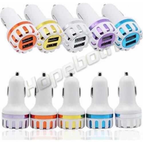 Sunflower style 2.1A+1A dual usb car charger 2ports auto Adapter for I phone x 8 6 6S 7 Plus for samsung s6 s7 s8